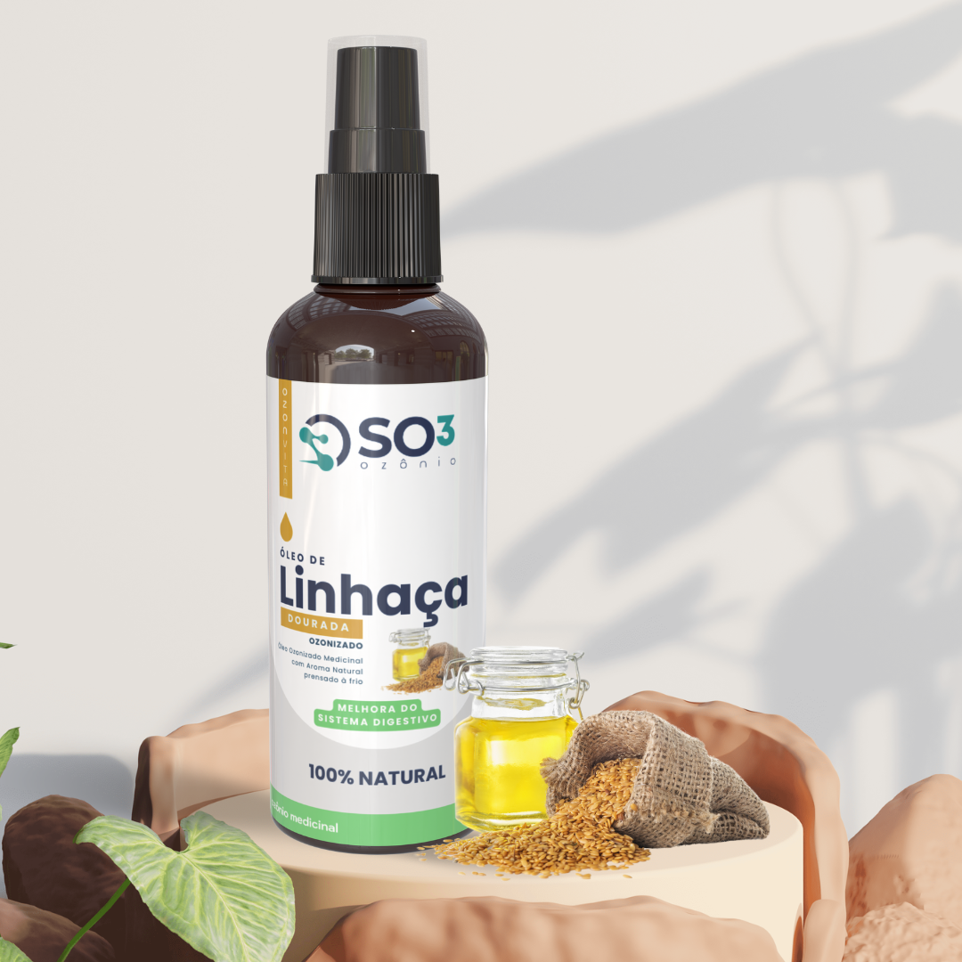 Melhora do Sistema Digestivo 120ml - ÓLEO de LINHAÇA Ozonizado - Linha