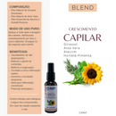 BLEND CAPILAR - para 'CRESCIMENTO' Capilar (óleo de Girassol ozonizado, óleo de Aloe vera, óleo essencial de Alecrim e Hortelã pimenta) - 120ML
