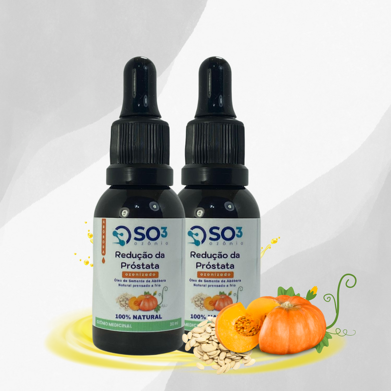 KIT 2 ÓLEO de SEMENTE de ABÓBORA Ozonizado 30 ml - Auxilia na Redução da Próstata - Linha Saúde e Bem-Estar Ozonvita©
